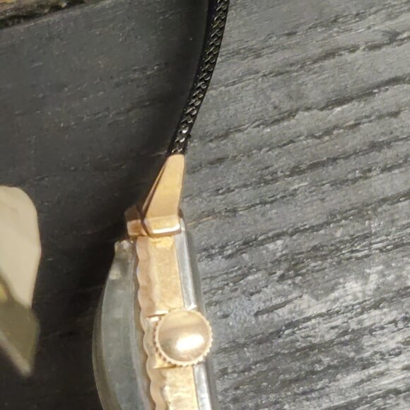 Avalon art deco mechanical watch domed steel milanese strap 10k rgp 22x38mm runs - Picture 6 of 14